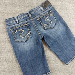 Silver Jeans Co. Aiko Bermuda Jean Shorts Women's W30 (Fit 32x12) Distressed